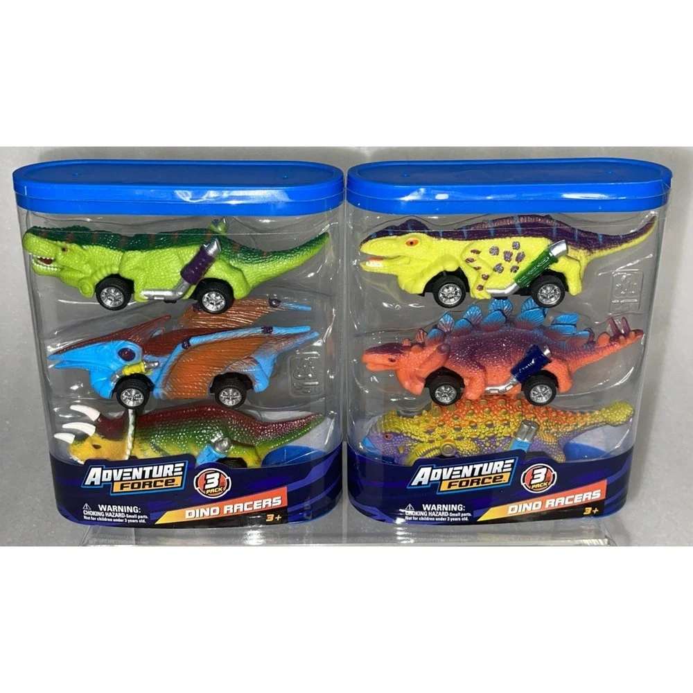 Adventure Force Pull Back Monster Shark Truck‎ & 6 Pack Dino Racers Vehicles NEW